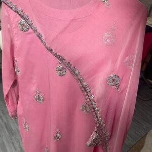 Pakistani Embellished Pink Dress